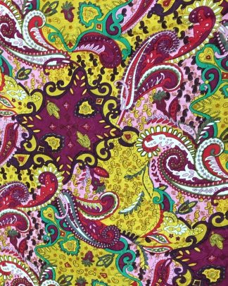 CLSCRFPAIS--LemnBery Scarf Silk Cowboy Paisley - 34"