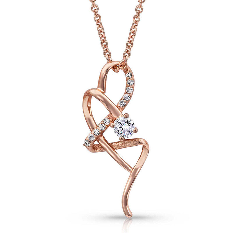 BGNC4188RG Montana Necklace Rose Gold w Diamond