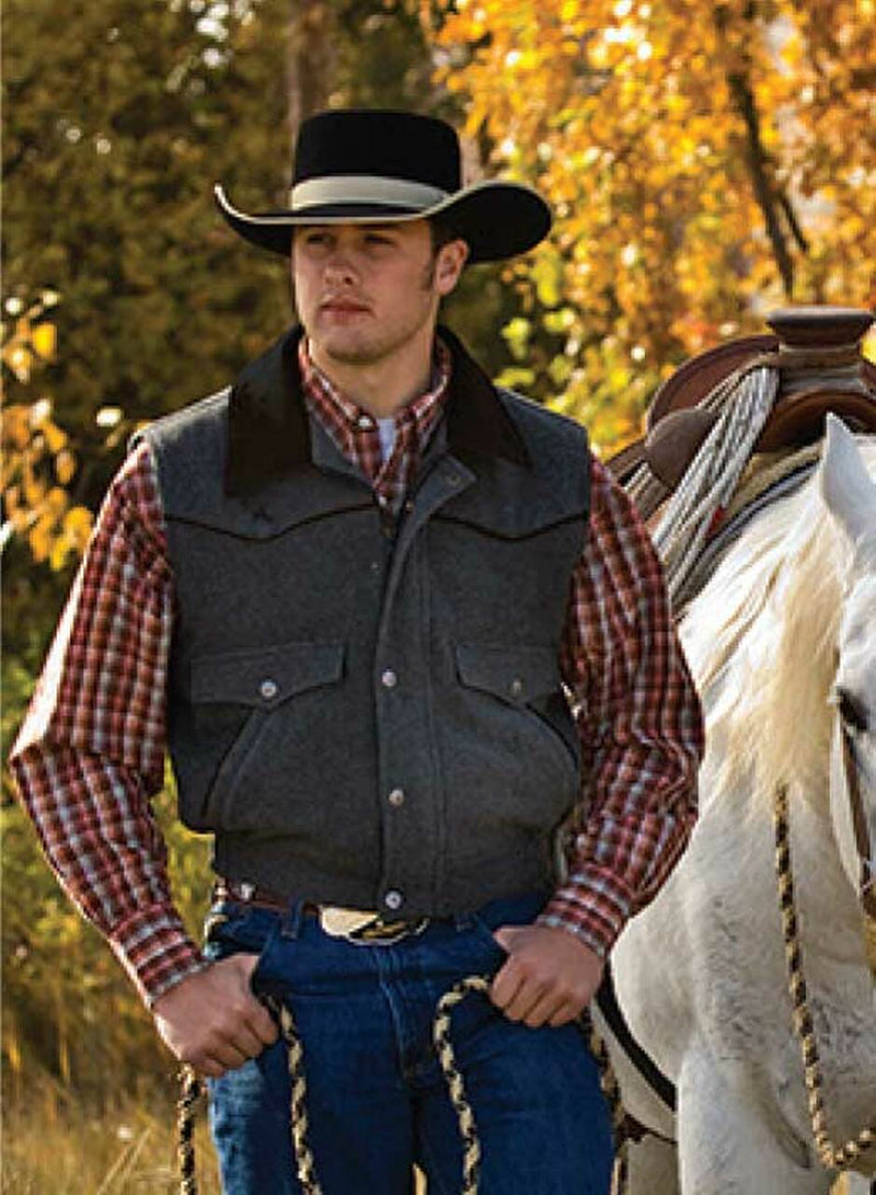 CLVN-M-Charcoal Vest-Men's Nevada w/ Snap front