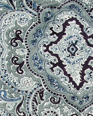 CLSCRFPAIS--SlvrBlac Scarf Silk Cowboy Paisley - 34"