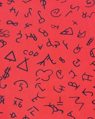 CLSCRFBRANDS--red Scarf Silk Cowboy Brands