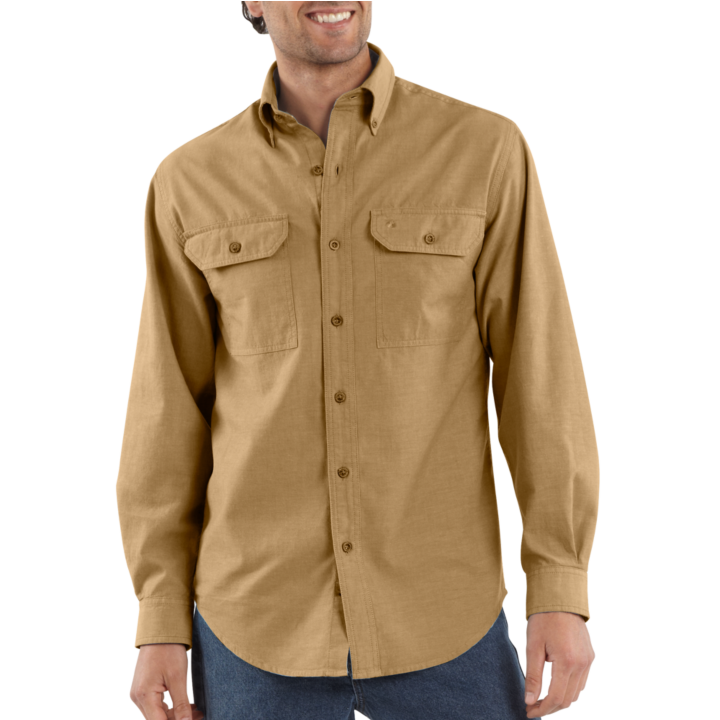 CL104368-XL-TanC Carhartt Mens Pocket L/S Shirt