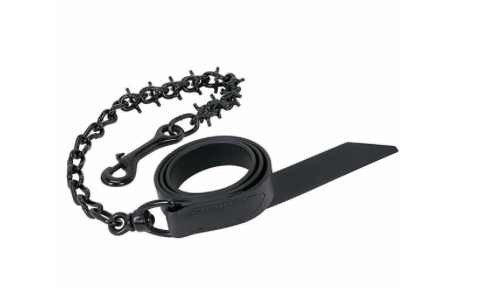 AC80-1046 Show Halter Lead Brahma Poly Webb/Nickel Prong Chain- Blk