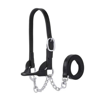 AC90-0507 Halter Calf Leather Blk