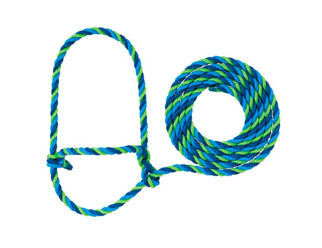 AC35-7900--H5 Halter Rope Cattle - Blue/Hurricane Blue/Lime
