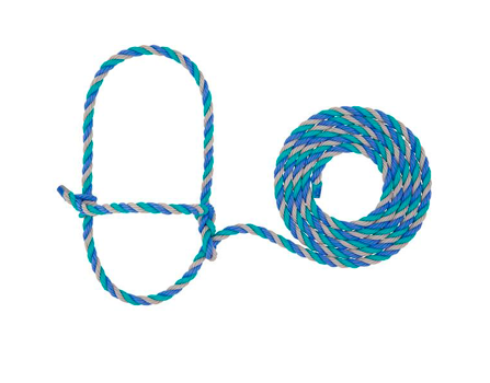 AC35-7900--H49 Halter Rope Cattle - Blue / Teal / Grey