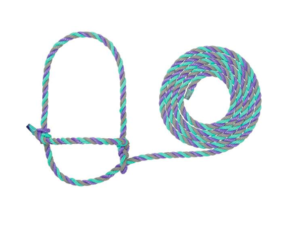 AC35-7900--H39 Halter Rope Cattle - Grey/Lavendar/Mint