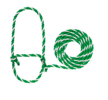 AC35-7900--H2 Halter Rope Cattle - Clover Green/White