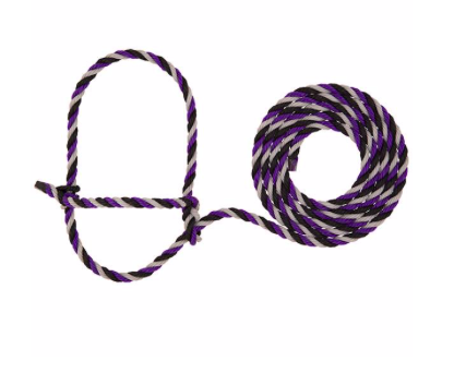 AC35-7900--H46 Halter Rope Cattle - Purple/Black/Grey
