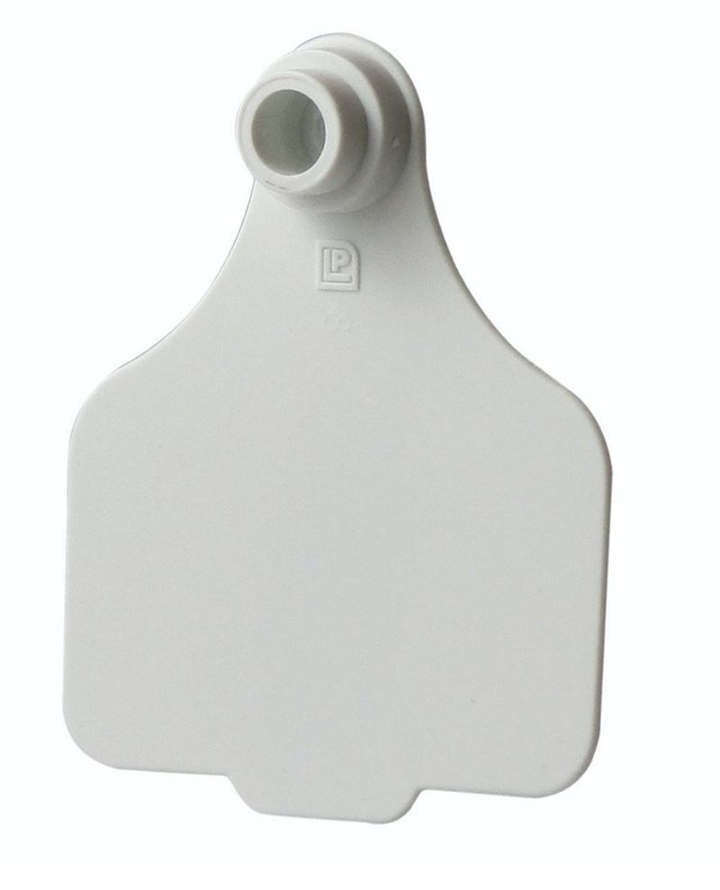 ACLARGE--White LEADER 2 Piece CALF Tag 25's W/ BUTTONS