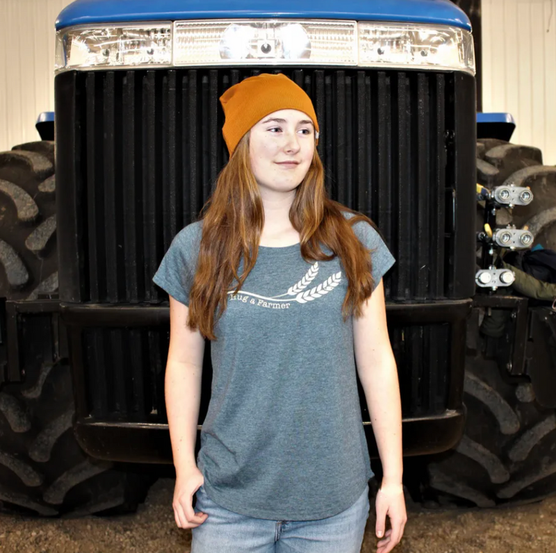 CLLadyHugAFarmer-XL-Navy Womens Hug A Farmer Tee