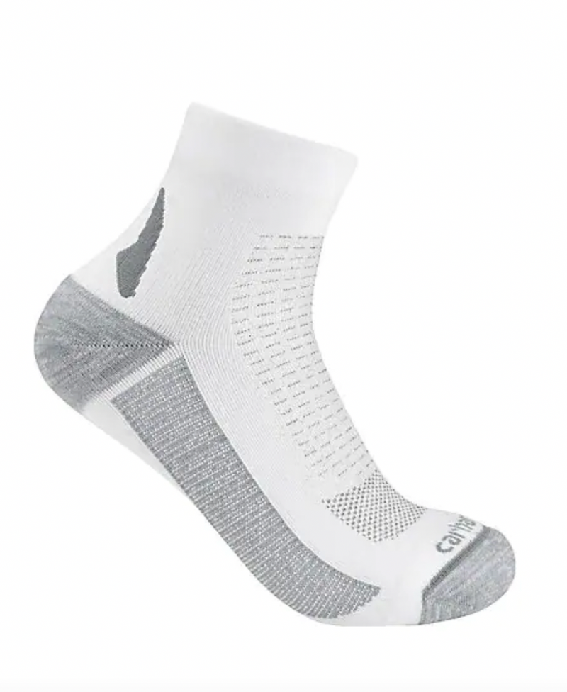 CLSQ9410W-L-Wht/Gry Socks Ladies- Force Light Weight Quarter