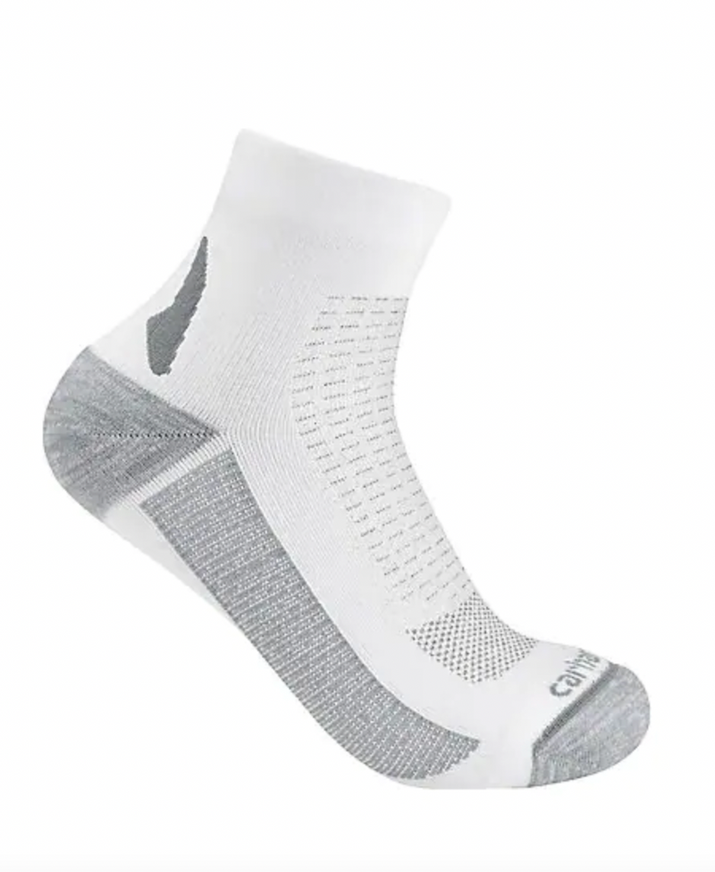 CLSQ9410W-M-Wht/Gry Socks Ladies- Force Light Weight Quarter