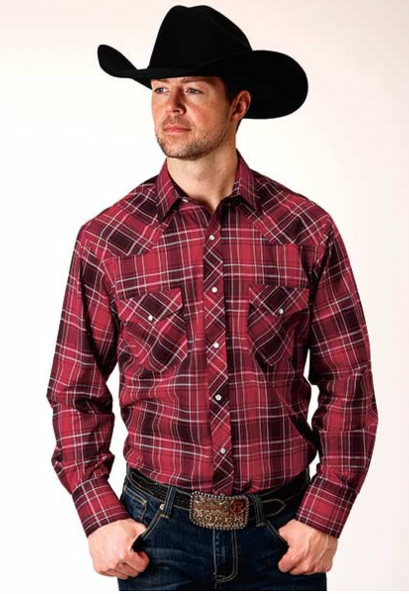 CL01-001-0101-1001 Mens L/S Shirt Roper- Plaid