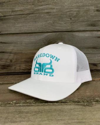 CLCAP1-O/S-Wht/Teal Baredown Cap