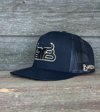 CLCAP2-O/S-Blk/Gold Baredown Cap- Flat
