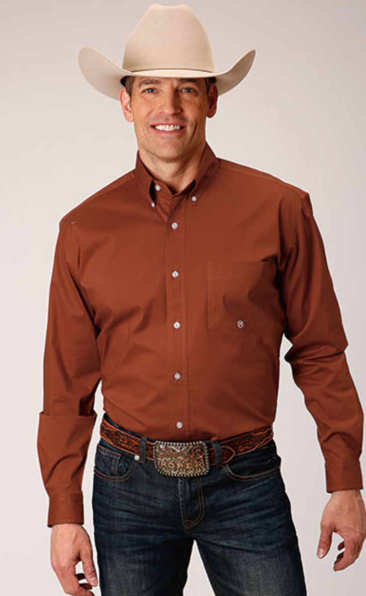 CL03-001-0366-2024 Roper Shirt L/S Solid Rust