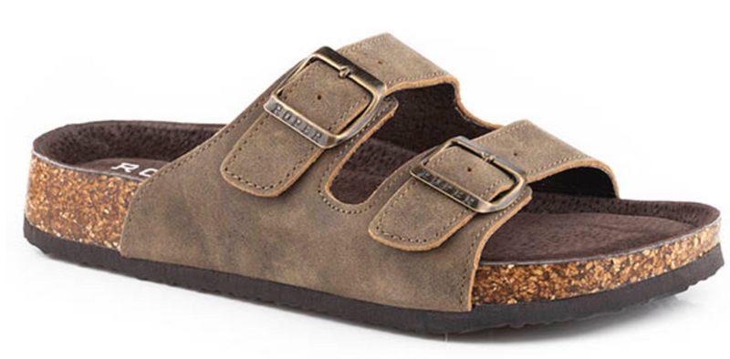 CL09-021-0607-3146 Women's Tan Rustic Leather Sandal's