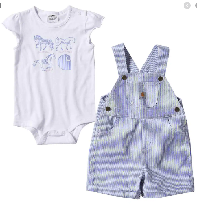 CLCG9748-18 M-Ppl/wht Set 2 Piece Carhartt Bodysuit/Shortalls