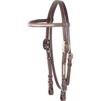 TKCAS/SA-HB19RL Headstall Browband Rawhide Lace/Quick Change
