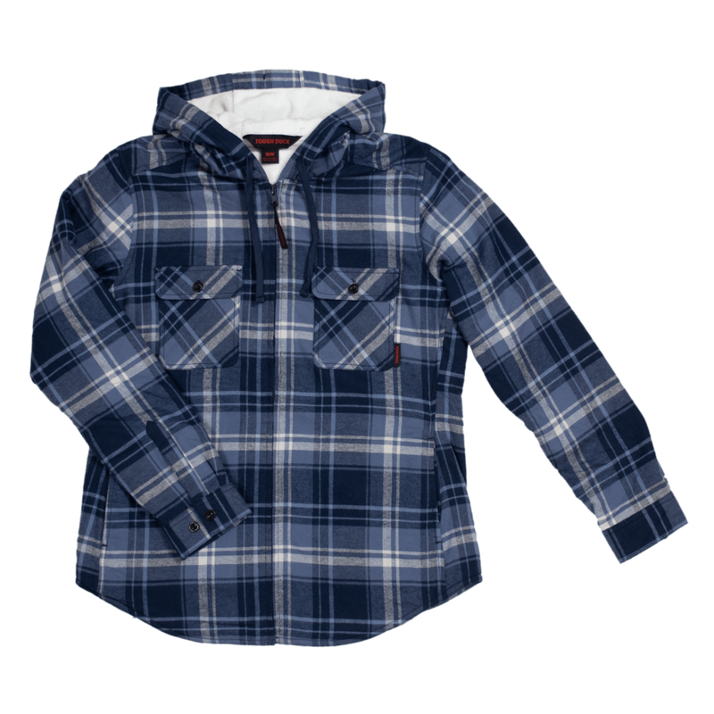 CLWS121 Womens Plush Pile-Lined Flannel Zip