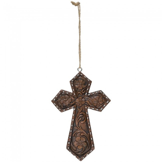 BG91-1203 Ornament Cross Tooled Floral