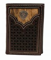 BGA3542202 Wallet Ariat Tri-Fold Basketweave/Hair On