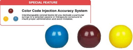 AC044-846 Syringe Allflex Piston Knob 3 Color Pk