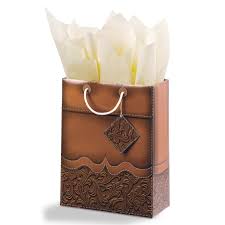 BG86-579 Gift Bag "Tooled Leather" Medium