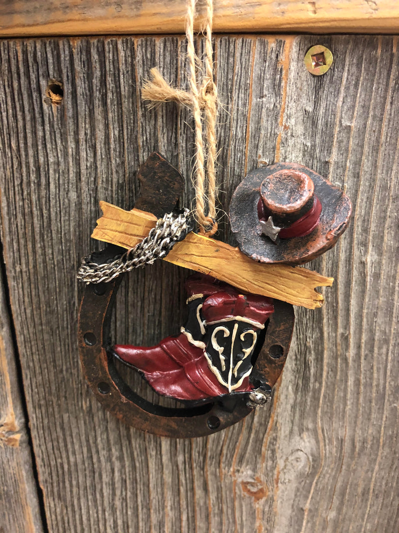 BGCT614 Christmas Ornament Western Themed 4"