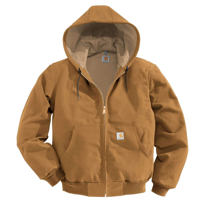 CLJ131-MED-Brown Carhartt Mens Jacket Duck Thermal Lined