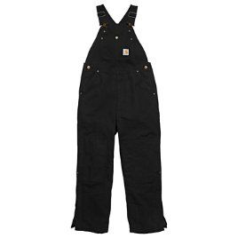 CLCM8662-4-Black Carhartt Kids Duck Overall Quilt Lined