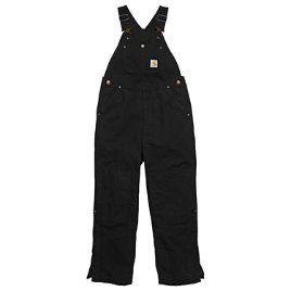 CLCM8662-10-Black Carhartt Kids Duck Overall Quilt Lined