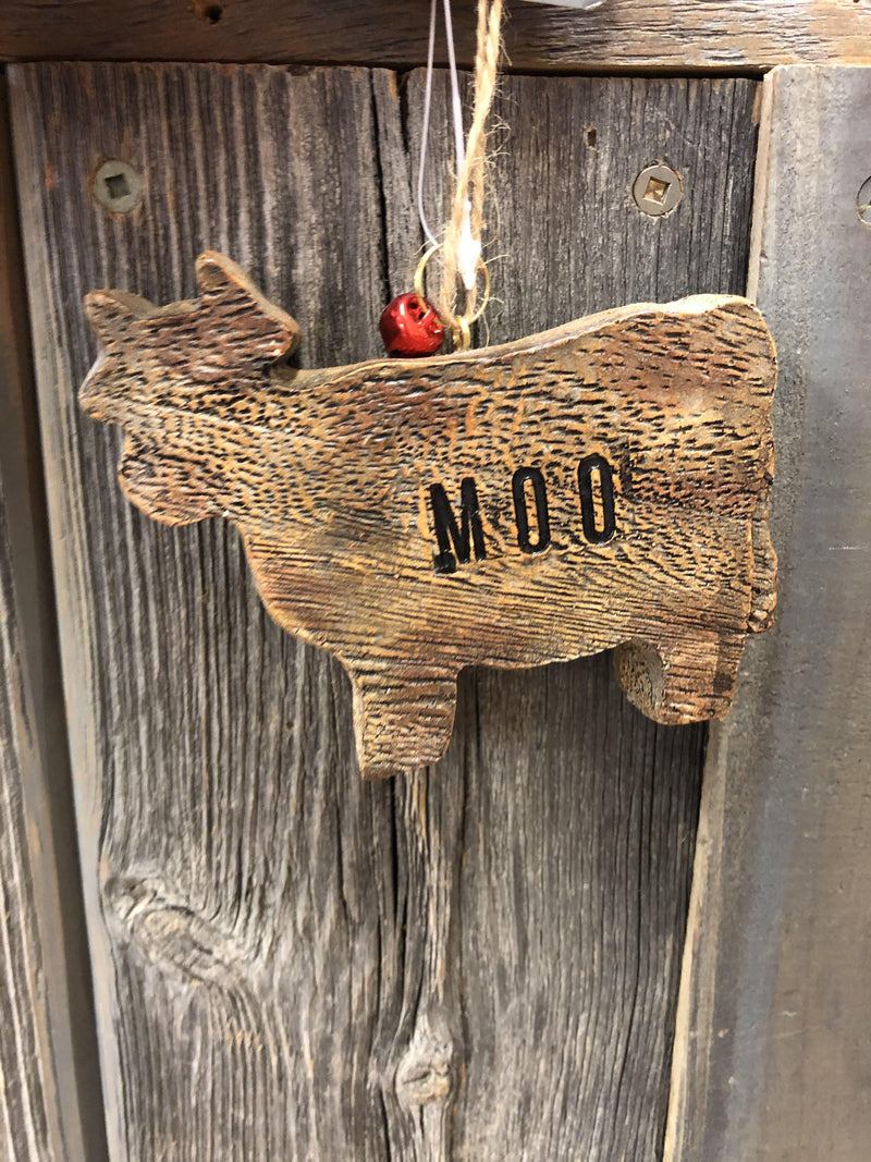 BG91-1610 Ornament - Polystone- Cow