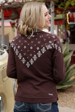 CLCWK7372002 Sweatshirt- White Pattern - Brown