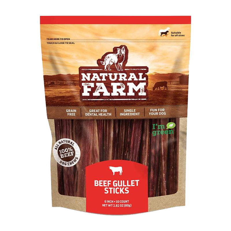 PSD1114-76259 Beef Gullet Sticks For Dogs 6" 10pkg