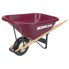 HGWB-M8-1R Wheel Barrow Extra Heavy Duty 8 cubic 800lb Capacity Maroon