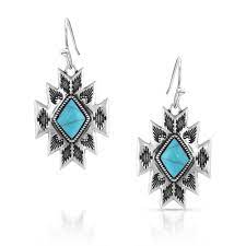 BGER5036 Earrings - Turquoise Star Pendant