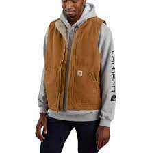 CL104277 Vest Canvas MockNeck Sherpa Lined
