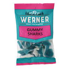 BGWE80036 Werner Candy - Gummy Sharks - 184g