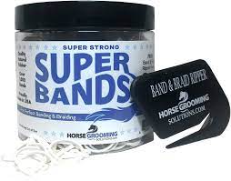 TKHHCBAND--White Braiding Bands-Elastics Tub w/Ripper