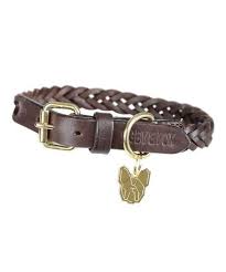 PSDOG234-M-BrnLther Dog Collar Digby & Fox Braided Leather