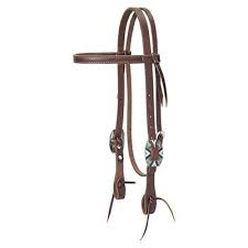 TK10-0586 Headstall Browband Canyon Rose Buckles