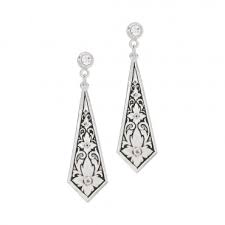 BGER1013RTS Earrings - Long Diamond Silver/RTS