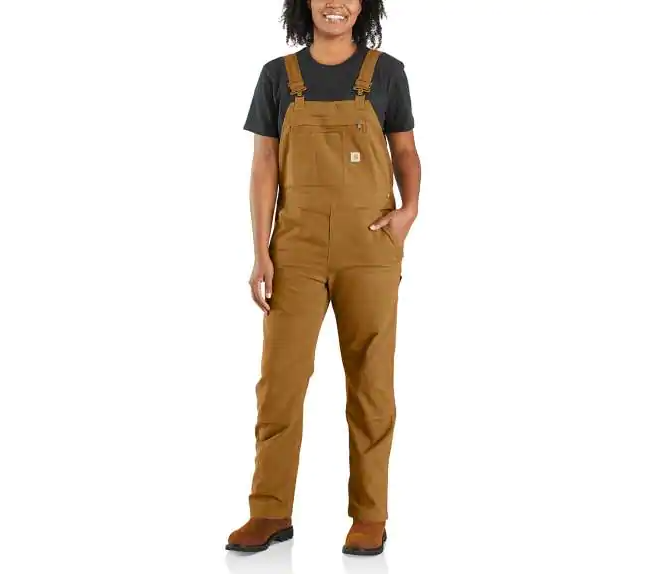 CL102438-XL Reg-CarhBrn Carhartt Double Front Bib UNLINED Overalls "Crawford"