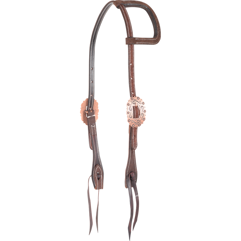 TKCR/HF141CBL Headstall 1 Ear Martin Choco Copper Buckles