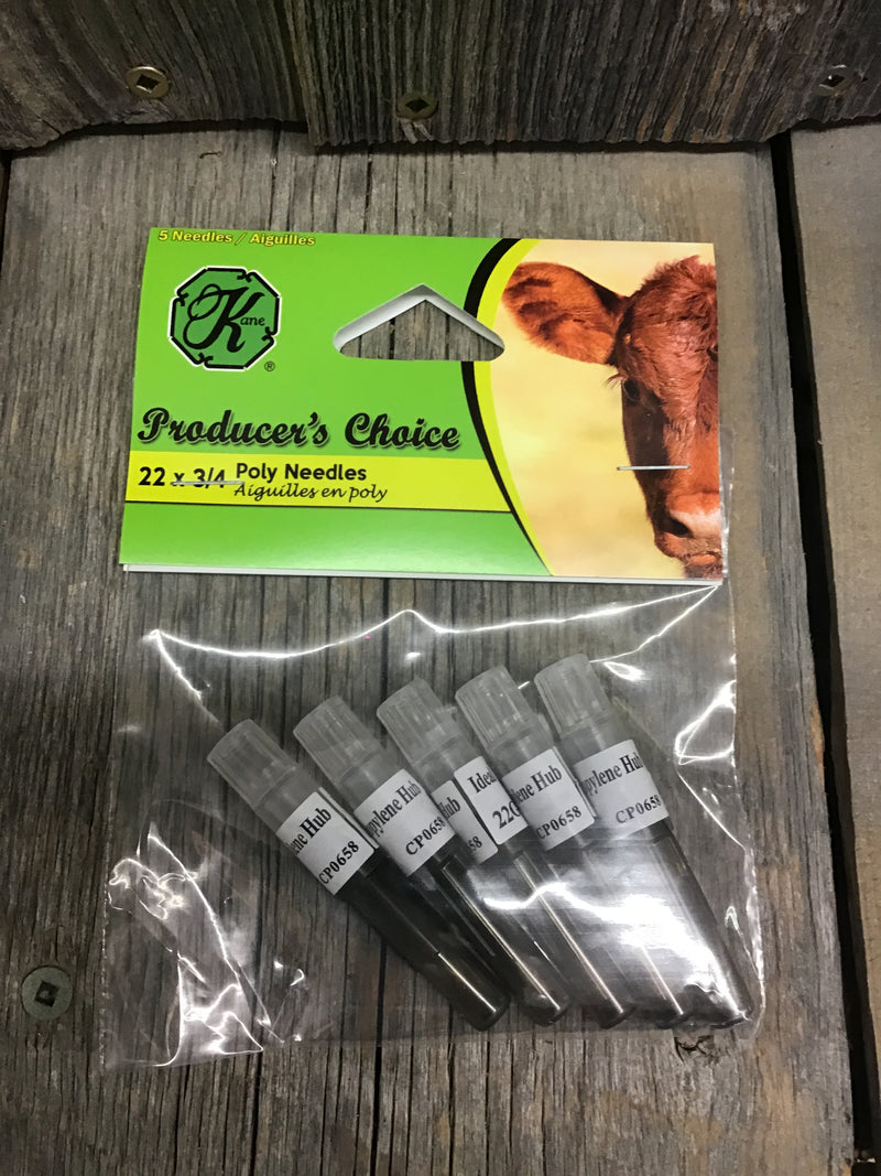 AC034-140 Needle Poly Hub 22gax3/4" 5pk