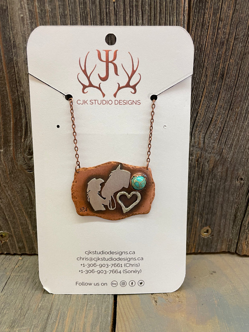 BG20220279 Necklace - Copper/Silver - Girl Kissing Grey