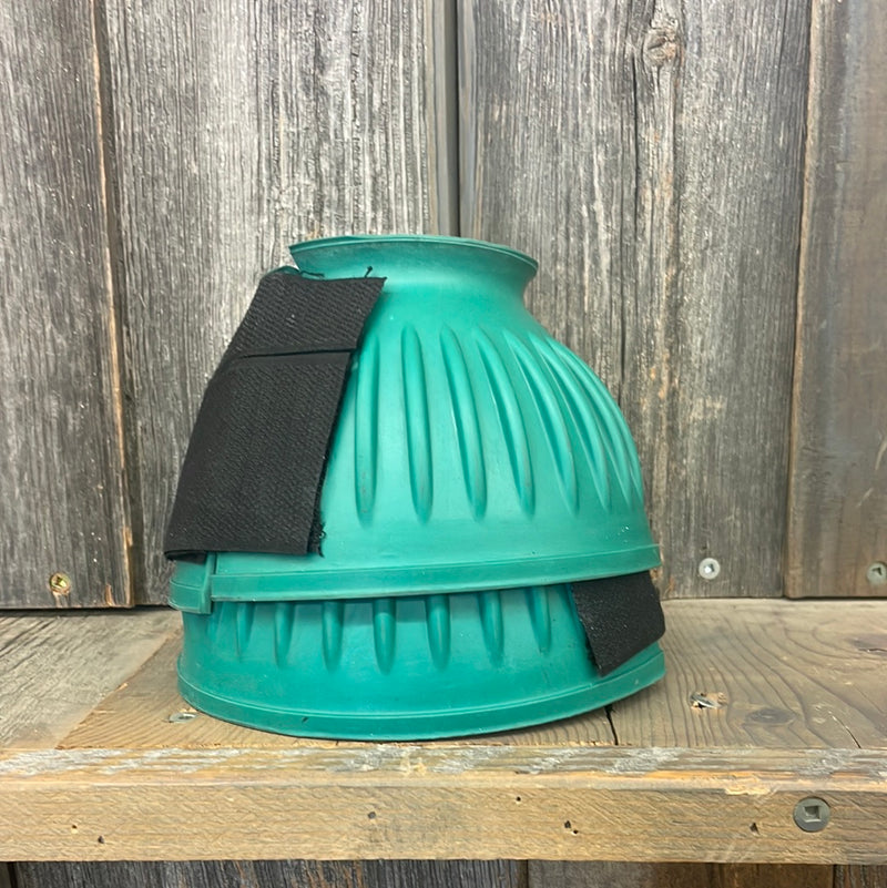 TKSS3027-M-Teal Rubber Bell Boots Pair w/ Velcro