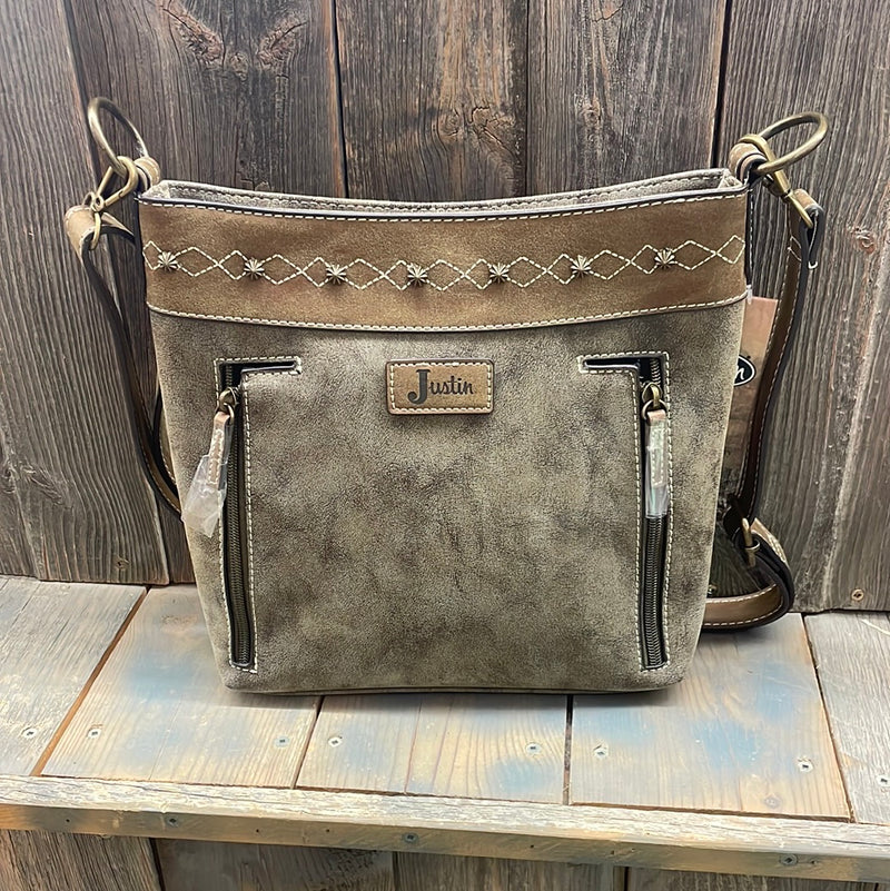 BG2053442 Justin Crossbody Chestnut Leather with Studs